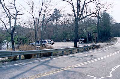 Parking lot at Zeke's Bridge Fishing Access