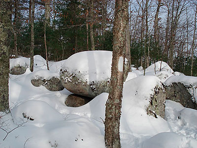 A Rock Wall at the Preserve, After a Snowstorm