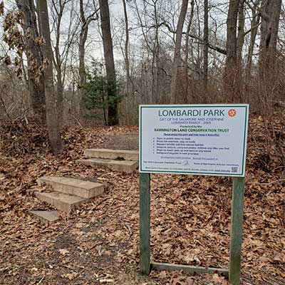 The Trailhead off the Bike Path for Lombardi Park
