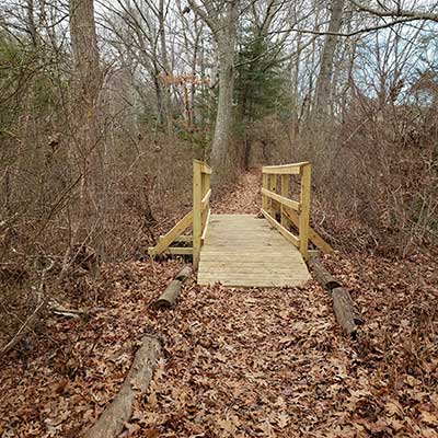 The New Bridge on the Side Trail at Andreozzi Nature Preserve